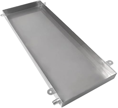 DECAKE AC-Auffangwanne aus Edelstahl – HVAC-Auffangwanne für Klimaanlagen und Waschmaschinen, 100 x 50 cm (39,4 x 19,7 Zoll) – Ölwechselwanne mit glatten Kanten, langlebig und leicht zu r