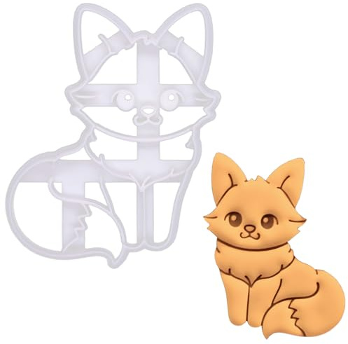 BAKERLOGY Emporte-pièce Renard Mignon – Découpeur de Biscuit Animal de la Forêt pour Gâteaux de Conte de Fées, Baby Shower, Gâteaux Ludiques et Décoration sur la Faune