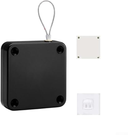 Chiudiporta automatico con tensione di 1200 g e filo di acciaio da 1,2 m, installazione senza fori, per porte scorrevoli, zanzariere, porte interne e di (nero)