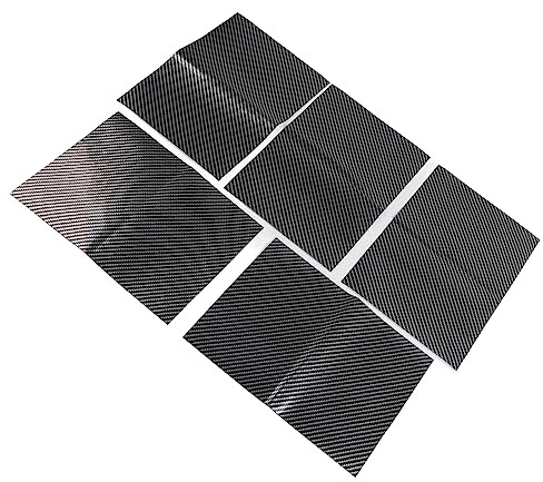Yctze 5 Stück Carbon-RC-Car-Wrap-Folie – wasserdichte und UV-beständige RC-Wrap-Aufkleber für Karosserie, Motorhaube und Fernbedienungsaufkleber, Warten und zu Reinigen,