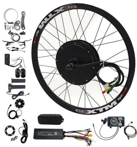 CHAOZHU E-Bike Umbausatz 48-72V, 3000W, 20“, 24“,26”, 27,5“, 29, 700C MTX39 Hinterrad-Umrüstsatz mit 60-A-Steuergerät und Surron-Style-Vollbar-Drehgriffgashebel