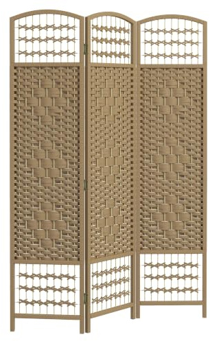 HOMCOM 3 Panel Folding Room Divider Privacy Screen 120 x 170cm Natural Wood