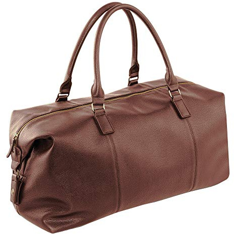 Quadra NuHude Faux Leather Weekender Holdall Bag (One Size) (Tan)