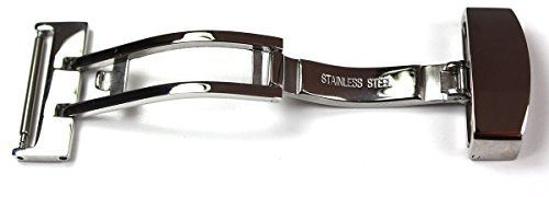 Sulla Einseitige polierte Faltschließe 20mm für Herren Leder Uhrenarmband