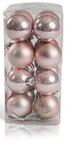 CHICCIE, palline di Natale rosa – 16 set 4 cm – Decorazioni per albero di Natale