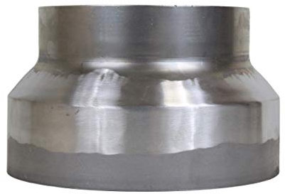 LANZZAS Reducción del tubo de humo de 250 mm a 200 mm de diámetro – sin pintar/acero en blanco – Reducción de tubo de horno