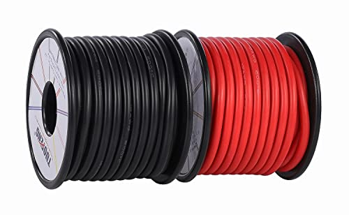 Cable de silicona de calibre 12 TUOFENG 20 metros [10 m negro y 10 m rojo] 12 AWG Cable eléctrico suave y flexible de cable de cobre estañado Resistencia a alta temperatura