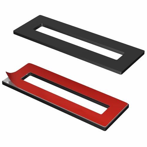 HRX STQ Sliding Aluminium Barn Door Handle, Self-Adhesive Edge for Pocket Closet Doors - Screwlesss, Peel and Stick, Complete Kit - 2 Pack - Black