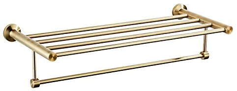 GLYYR Handtuchhalter Aus Gebürstetem Gold Modernes Badzubehör Handtuchhalter Aus Rostfreiem Edelstahl 304 Zur Wandmontage Für Bad Oder Hotel, 600 Mm / 24 Zoll