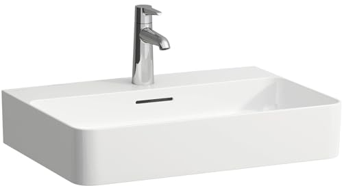 Laufen Aufsatzwaschtisch Val 600x420 - Aufsatzwaschbecken eckig - Waschschale aus robusten und langlebigen Keramik, weiß