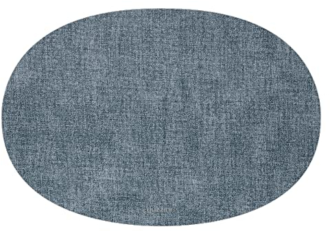 Guzzini - Tiffany, FABRIC Tovaglietta Ovale Double Face - Azzurro Mare, 33 x 48 cm - 22604681