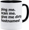 OM3® Network Host Admin Tasse en céramique pour informaticien, informaticien, nerd IT | 11 oz 325 ml | Ping me scan me give me Dirty hostnames | Noir