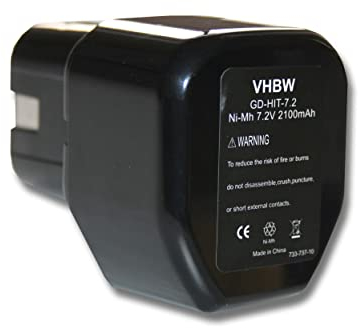 vhbw 1x Akku Ersatz für Hitachi EB712S, 325292, EB714S für Werkzeug (2100 mAh, NiMH, 7,2 V)