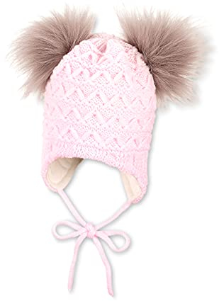 Sterntaler Baby-Mädchen Strickmütze Puscheli Mütze, Rosa, 39