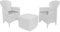 Dmora - Outdoor-Lounge-Set Napoli, Gartenkomposition mit 2 Sesseln und 1 Aufbewahrungstisch, Lounge mit Rattan-Effekt, 100 % Made in Italy, Weiß