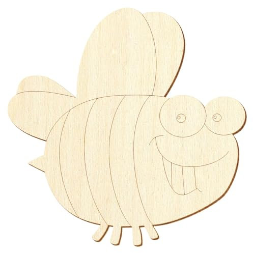 Holz Biene V5 - Deko Basteln 5-50cm, Pack mit:10 Stück, Breite:12cm breit