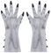 Unisex Halloween Costume Cosplay Latex Gloves with Nails Fancy Dress Costume Accessories Horror Scary Hand Gloves Cosplay Props Party Supplies Hands Claws Latex Gloves