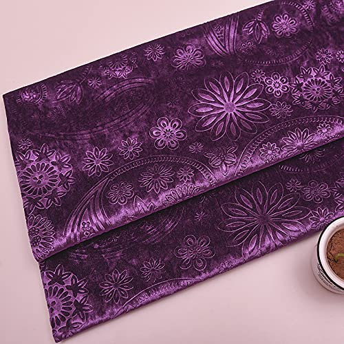Yimihua Stretch Tessuto in Velluto al Metro 100x145cm Stoffa Tappezzeria Decorazioni Cucito Tende Divano Copriletto Arredo Casa(Color:Viola)