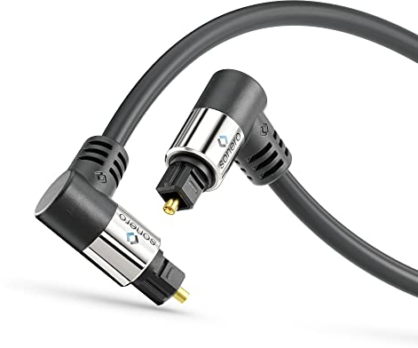 Sonero® Premium Optical Toslink Cable 1.00 m Gold-Plated Contacts 2 x 90° Male 360° Rotatable Black