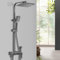 DnKelar Colonne de Douche Thermostatique 4 Modes en Cuivre Hauteur Réglable Douche de tête orientable 28x19cm Acier Inoxydable avec Mitigeur (02 gris)