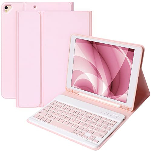 CC Store Clavier pour iPad 10.2 9th 2021/8th 2020/10.2 7th 2019/10.5/Air 3, Coque Clavier Wireless Bluetooth Français pour iPad Pro 10.5 Housse avec Stylet-Fente,Étui Clavier Amovible