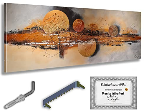 Monica Mirafiori I 100% HANDGEMALT I Gemälde La Mirage I 140x50cm | Gemälde Handgemalt | Acrylgemälde | Sehr Großes Acrylbild I Moderne Kunst I Kunstbilder