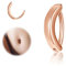 ZS 14G Clicker Piercing Bauchnabel für Frauen, Roségold Bauchnabelpiercing Silber 925 Reverse Curved Nabel Barbell Schmuck Körperschmuck (8mm)