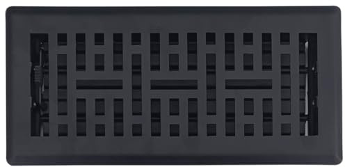 Sierra Grates 4x10 Metal Floor Register Vent Cover, Metro Design Black Finish, Decorative Steel HVAC Air Vent Grille, Durable Heavy Duty Floor Vent for Home, Easy Install