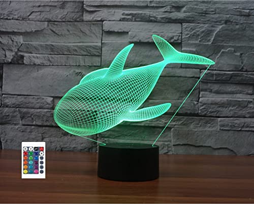 SUPERRUIDALONG 3D Wal Fernbedienung 16 Farben Nachtlichter Illusion Acryl LED Tisch Nachttisch Lampe Kinder Schlafzimmer Schreibtisch Dekor Geburtstag Geschenke Spielzeug für Kinder