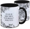 Tasse Totenkopf und Spruch: Ich leide an Augen-Tinnitus, wohin man blickt, überall Pfeifen., Skull, Schädel, Gothic, Grunge, schwarz