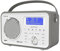 DAB/DAB+ & FM Portable Digital Radio | Leather Design | Bluetooth | Rechargeable Battery | Dual Alarms & Sleep Timer | Perfect for Home, Office or Outdoors | AZATOM Spitalfields 2 (Grey)