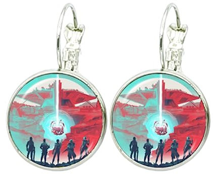 Game Glass Earring Valorant Astra Killjoy Jett Sova Cypher Women Man Crystal French Hook Earrings for Fans Gift