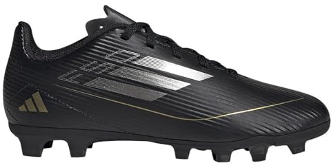 Adidas Unisex Kinder F50 Club Football Boots Flexible Ground, Core Black/Iron Metallic/Gold, 32 EU