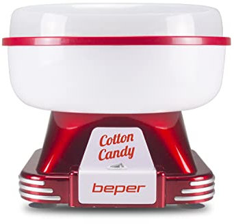 BEPER 90.608 Spritzschutz-Zuckerwattemaschine für Kinder mit Löffel im Lieferumfang enthalten, 500 W, ABS