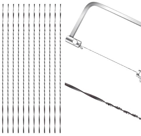VooGenzek 12 Stücke 8# Dekupiersägeblätter mit Spiralzähnen, Rundsägeblätter, Spiral Scroll Sägeblätter, für Kunststoff Schneiden Sägen Schnitzen (8#)