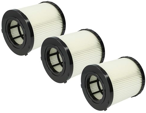 vhbw 3x Faltenfilter kompatibel mit Dewalt DCV581h | DCV584l, DCV580h, DCV582, DCV580, DCV581 Staubsauger - Patronenfilter Schwarz Weiß