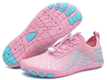 Scarpe da trekking a piedi nudi, da donna, da uomo, per camminare, correre, palestra, scarpe da ginnastica larghe antiscivolo leggere per attività all'aperto, nuoto, surf, rosa, 39 2/3 EU