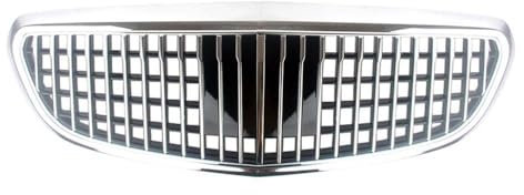 ABS-Frontgrill für Mercedes W205 C-Klasse C250 C300 C400 2014–2021. Stoßstangengrill, Eleganz/exklusiver Maybach-Stil,Silver