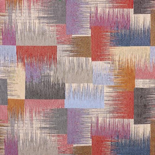 Kt KILOtela - Polsterstoff, Jacquard, Gobelin, recycelt, für Stühle, Kissen, Sofa, verschleißfest, Nähen, 100 cm Länge x 280 cm Breite, geometrisches Vermont, mehrfarbig, 1 Meter