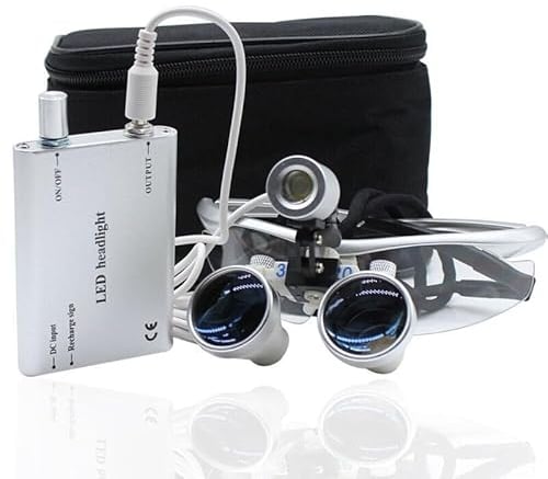 Dental Lupenbrille,Lupe Zahnarzt,Kopflupe Lupenbrille 3.5X420mm mit LED Scheinwerfer Kopflicht licht,Es eignet Sich für alle Type von Chirurgischen Operation.
