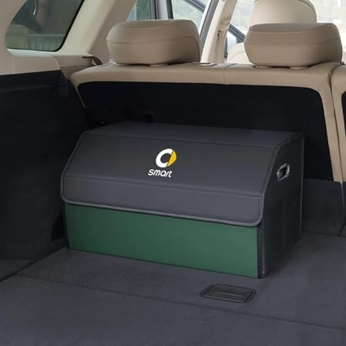 JOEBO Auto Lagerung Tasche Klapp Reise Aufräumen Box Stamm Werkzeuge Fall Für Smart #1#3 Crossblade EQ fortwo Forfour Fortwo 450 451 452 453 Roadster,Green