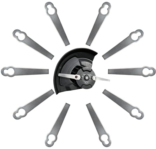 CIYIN Lot De 10 Lames Métal Coupe Bordure,Lame Coupe Bordure Metal, Lame de Tondeuse, Lames de Rechange pour Coupe-Bordure