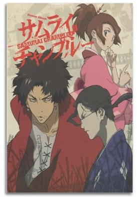 Samurai Champloo Poster, Raumdekoration, ästhetisches Poster, künstlerisches Poster für Schlafzimmer, Wohnzimmer, Wände, 30 x 45 cm, ungerahmter Stil