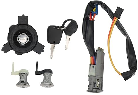 Kit de Cylindre de Serrure de Véhicule Interrupteur D'allumage Serrure de Porte 4162EW Remplacement Complet 206 206CC C2