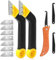 12 Pcs Pro Grout Removal Tool Tile Grout Hand Saw Angled Grout Rake with 7 Pcs Replacement and Hook, Efficient Removal Grouting Too for Tile Cleaning