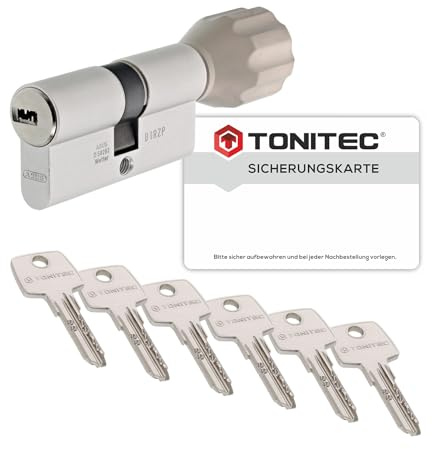 ToniTec Schließzylinder gleichschließend TEC440 by ABUS 55/35K | Türzylinder gleichschließend, Not- und Gefahrenfunktion, Wendeschlüssel, individuelle Gleichschließung, mit Codecard