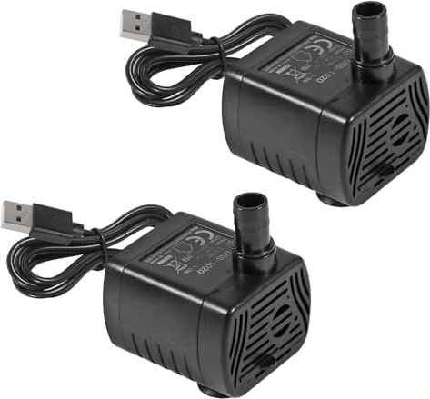 AITRIP 2PACK USB Mini Submersible Water Pump DC 3.5-9V 1-3W (0.4-1.5m) 200L/H USB Water Pump for Aquarium, Fish Tank, Statuary and Hydroponics