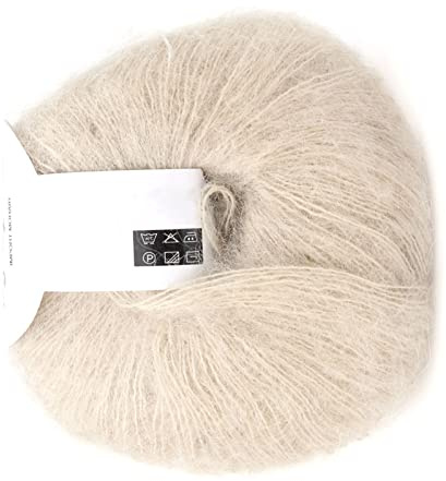 Weißes Moh Woo, Beliebtes Weiches Moh Pashm Strick-Angora-Wollgarn, Warmes Woll-Strickgarn-Set, Blaues Mohair-Garn (17 Beige)