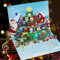 WUJUN Musikalische Weihnachtskarte, 3D Weihnachten Pop Up Karten mit Lichtern und Musik von Frohe Weihnachten, doppelseitiges Muster Design Urlaub Grußkarte (Weihnachtsbaum)