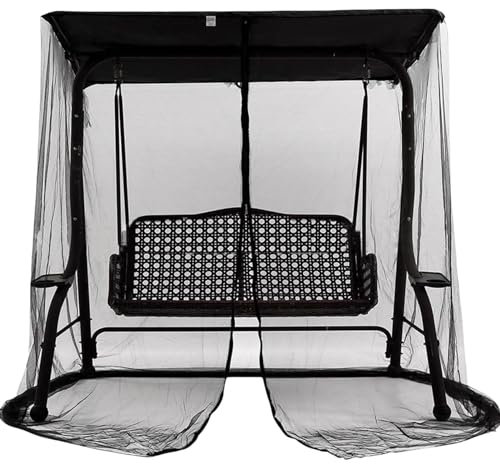 Malla Antimosquitos Para Patio - Malla Para Silla Columpio Con Cremallera, Red Transpirable Para Exteriores | Cortinas Antimosquitos Para Patio, Pantalla De Porche, Cubierta De Pabellón De Jardín, Red